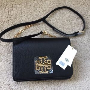 ToryBurch crossbody black leather purse never used